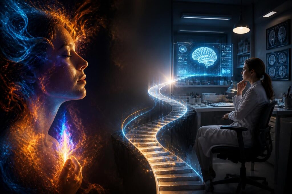 explorez la rencontre entre la connexion profonde des flammes jumelles et la compréhension scientifique du mental en psychiatrie. un voyage entre âme et science.